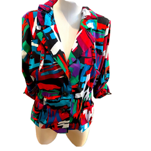 Abstract  3/4 Sleeve Jacket